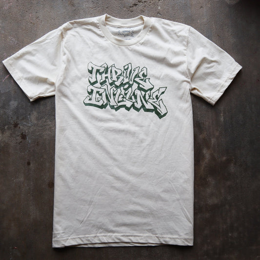 Thrive Inline T-Shirt // Cream & Green